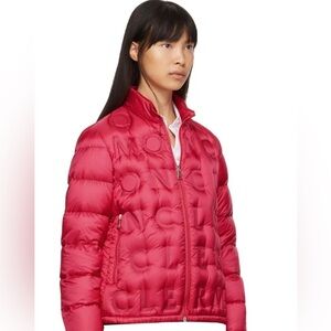 NWOT MONCLER Pink Down Vilnius Logo Jacket Sz 1.